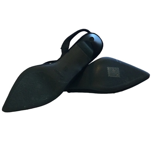 Cuccoo Black Slingback Knit Pointed Toe Pumps Size 8.5 - Picture 5 of 6